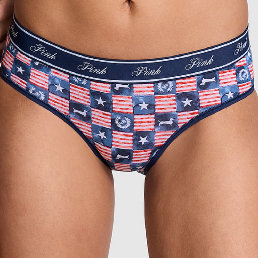 VS PINK White Americana Grid Print - Hip hugger / Hipster -NWT